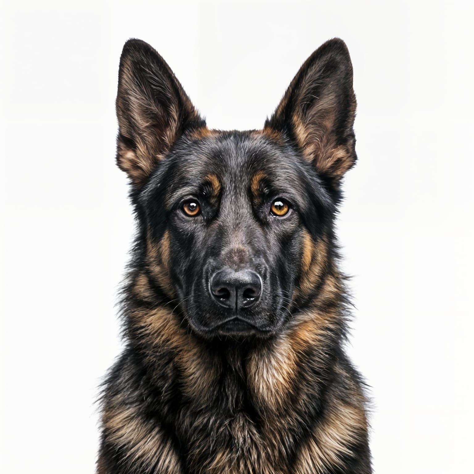 Realistic Portrait of a Sable German Shepherd Dog