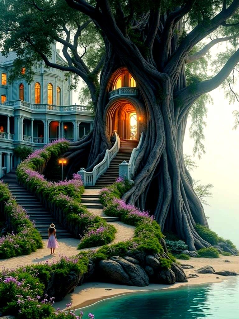 A Grand Treehouse Overlooking a Serene Beachside Victorian M...