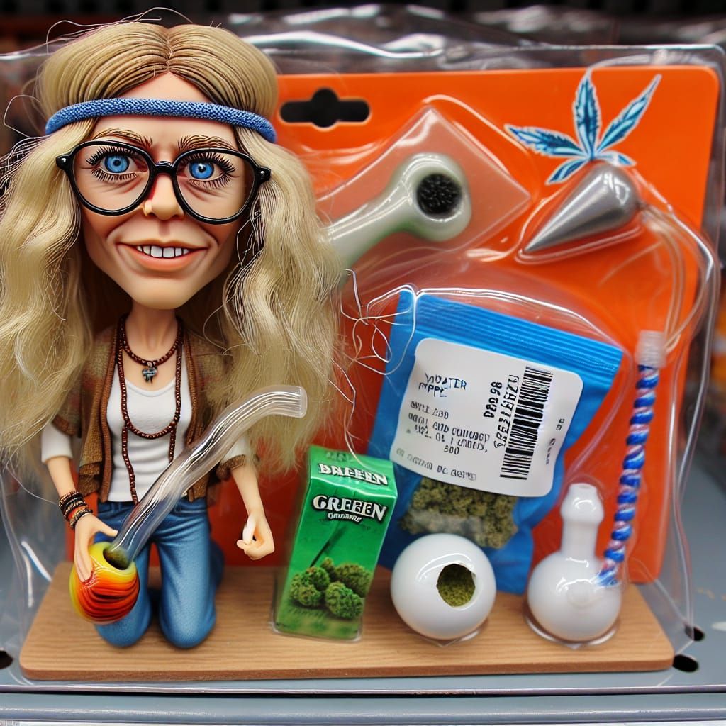 Hippie Blonde Figurine on Store Shelf