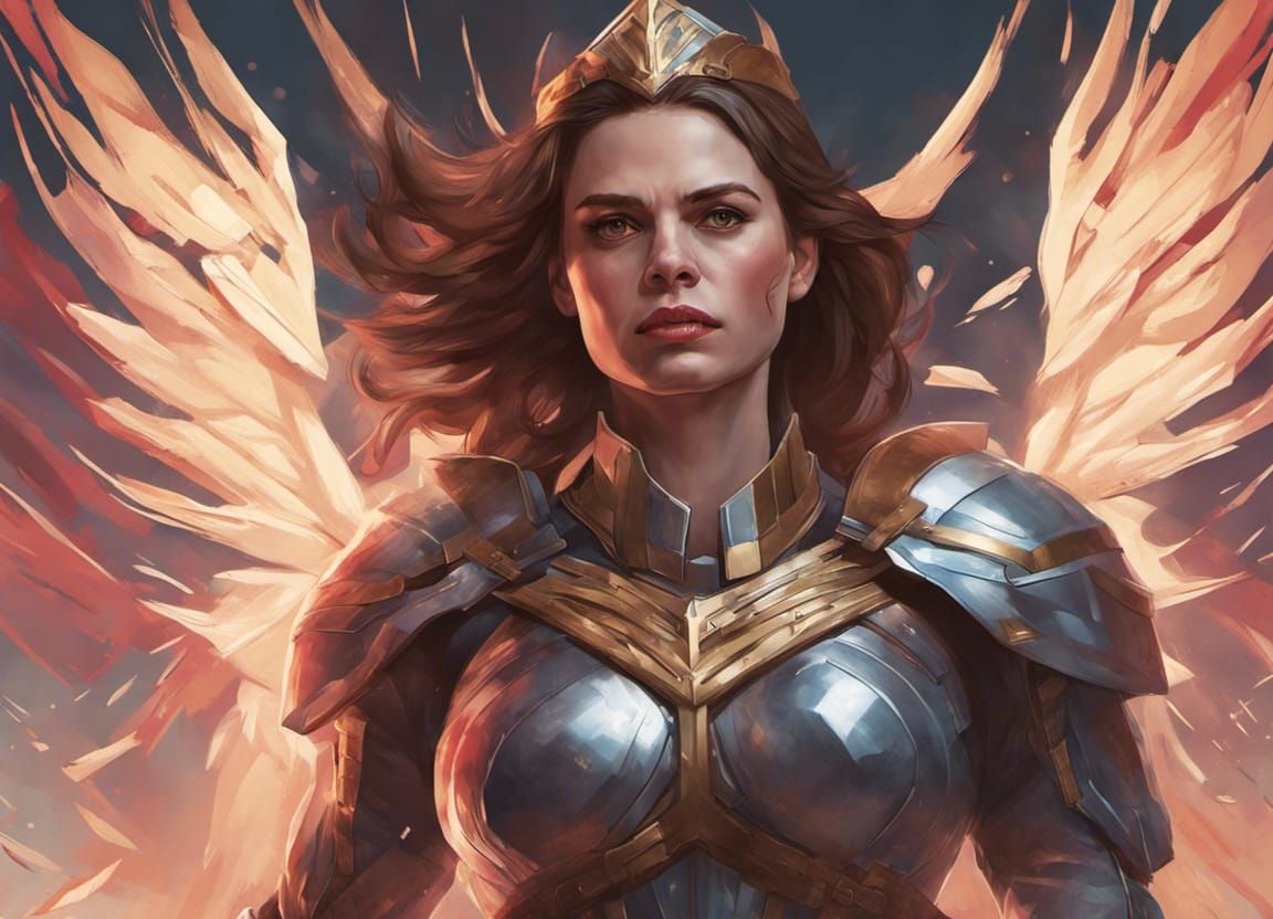 Hayley Atwell as Valkyrie: Hyperdetailed Portrait