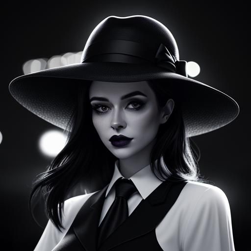 Film Noir Portrait of Woman in Business Attire