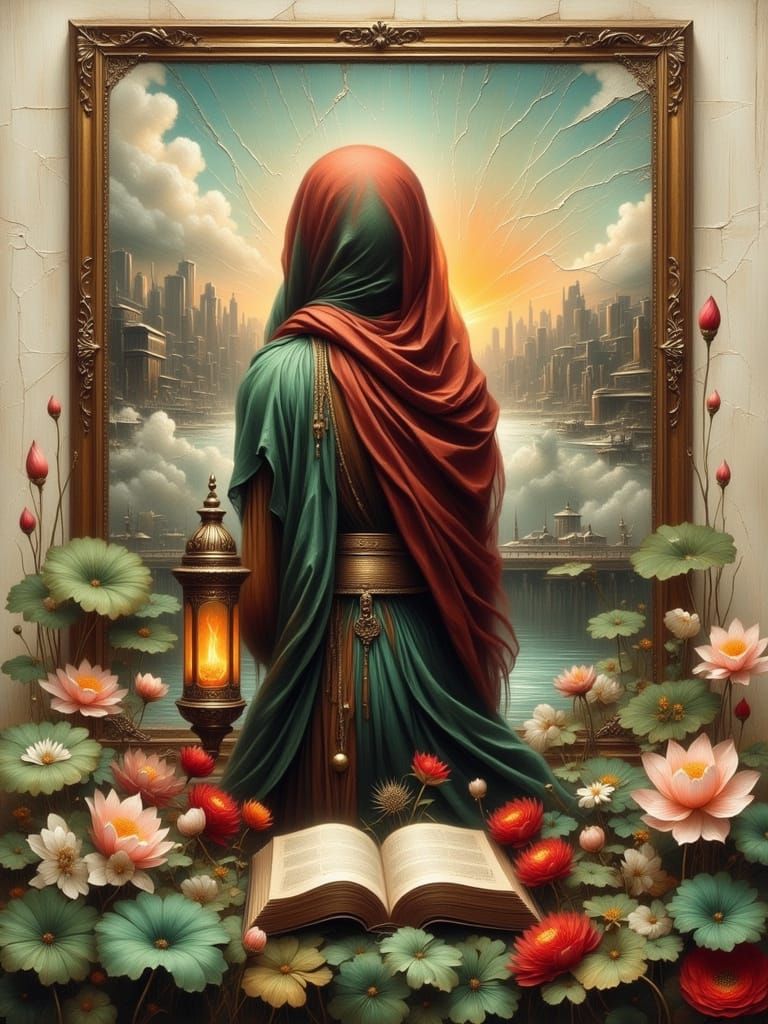 Surreal Iranian Woman Reflects Industrial Decay