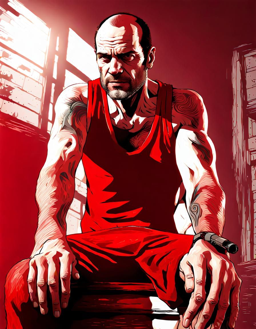 Chaotic Double Exposure Portrait of Trevor Philips