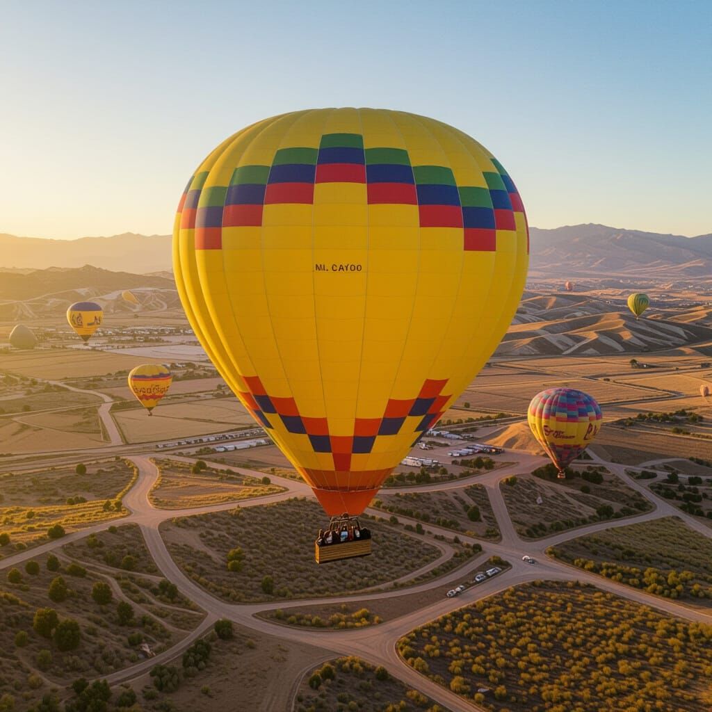 Whimsical Hot Air Balloon on Incredible Journey