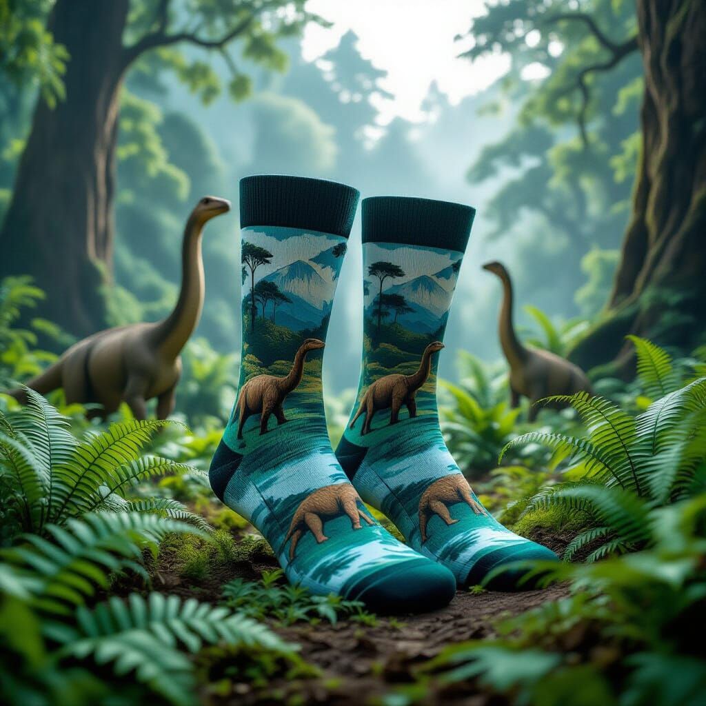 Brachiosaurus Socks in Prehistoric Valley, Cinematic Film St...