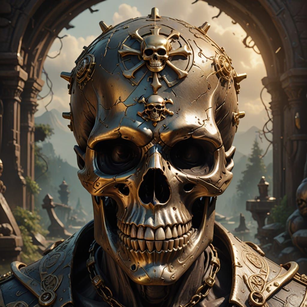 Masterful Skull and Crossbones, 1850, Biohazard, Freemason,...