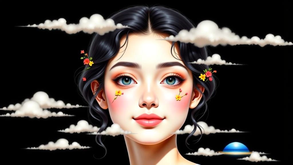Katalyn between her mind-clouds

<lora:Mixed Media blending:1.0> <lora:hyperkraximalismus:1.0> <lora:Beautiful women:1.0...