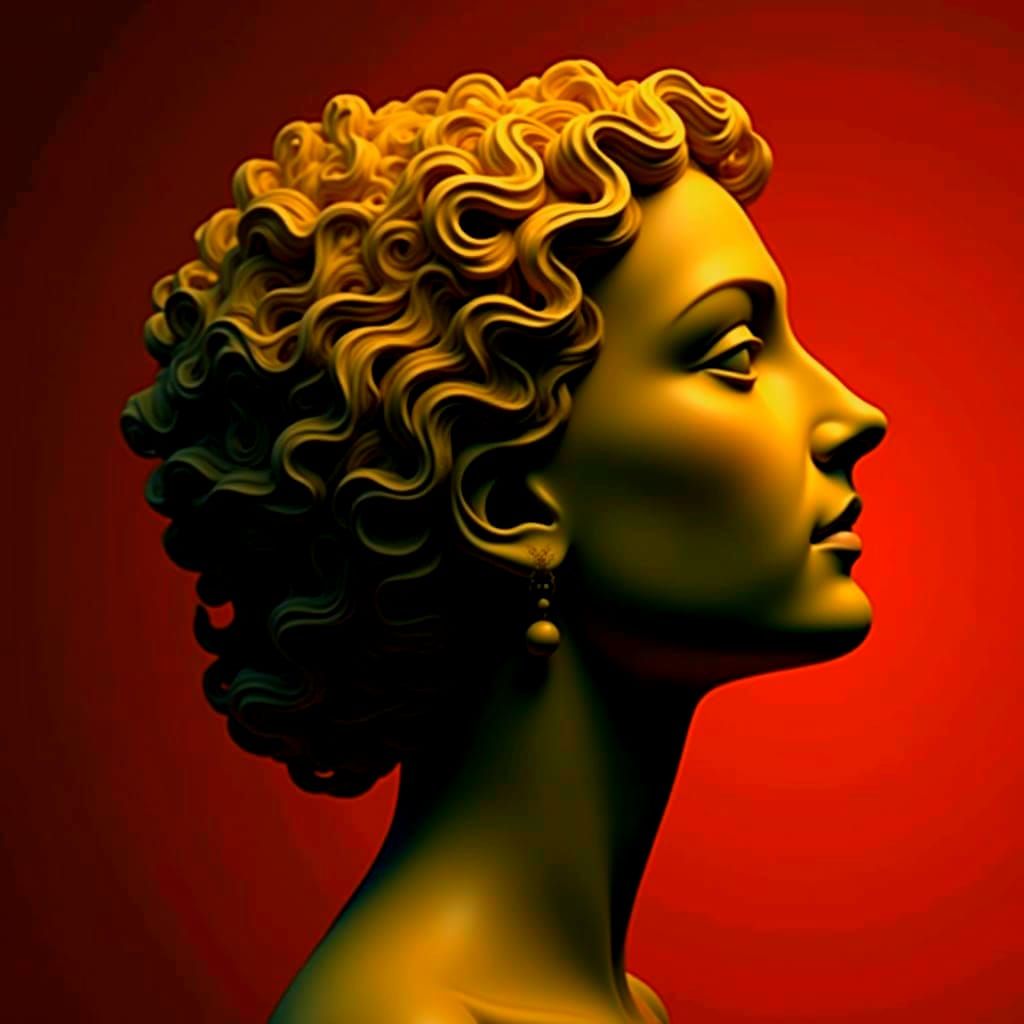 Abstract Geometric Spirals and Curves in Digital Art