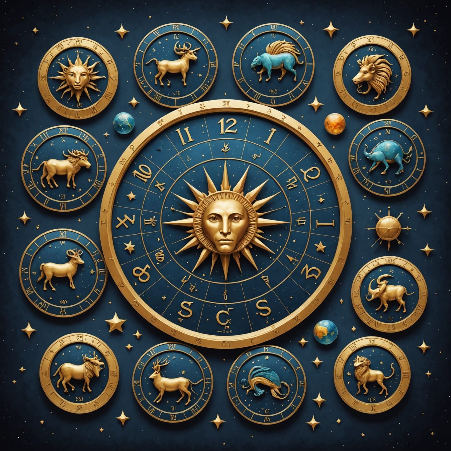 Celestial Zodiac Constellations in Vibrant Watercolor