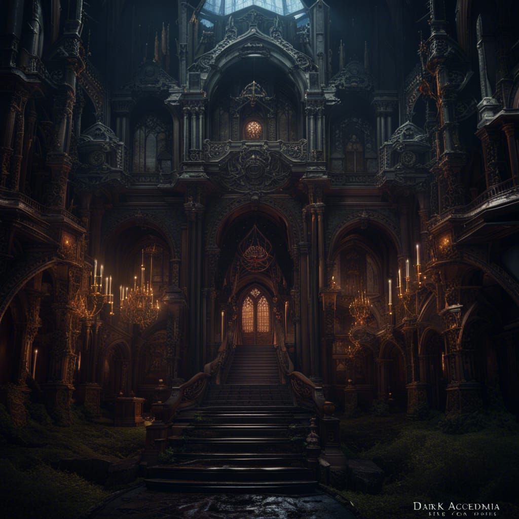 Dark Academia Fantasy Concept Art in 8K