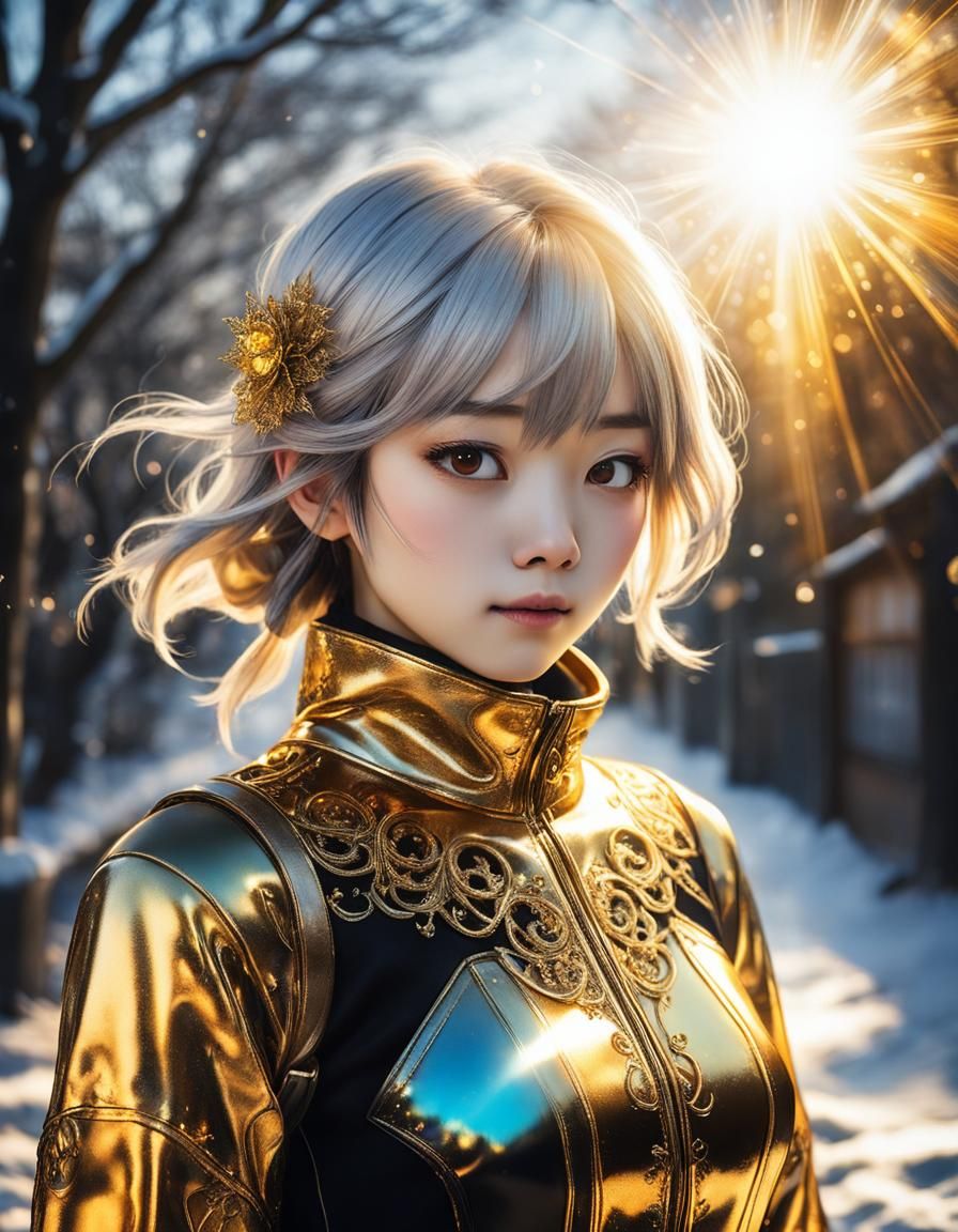 Wintertime's Golden Hour in Gothic Style