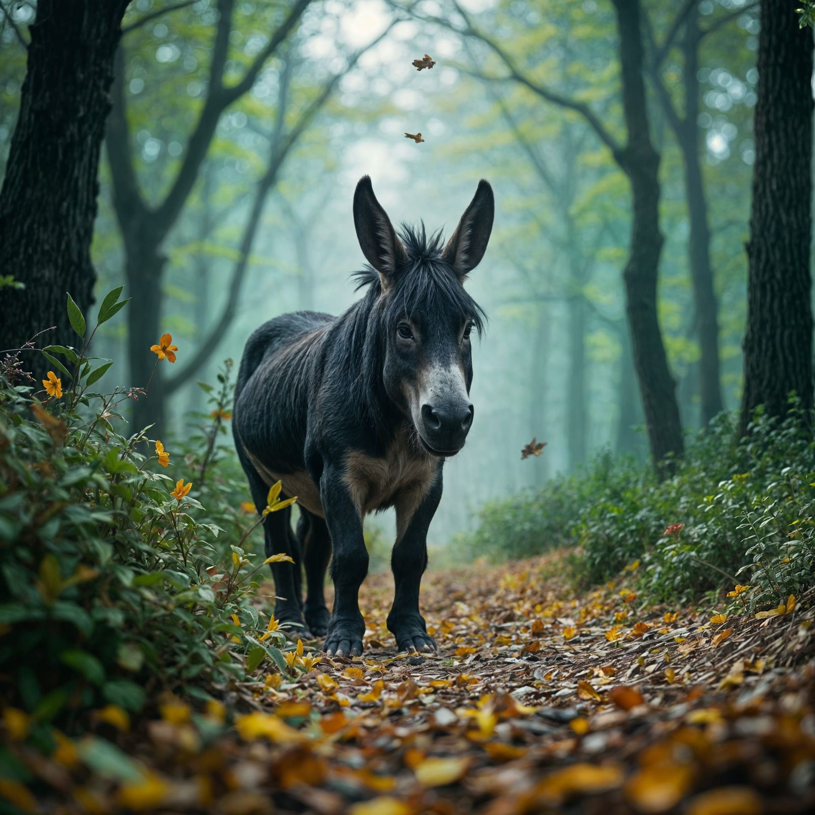 Eeyore Cinematic Film Still in Dramatic Lighting