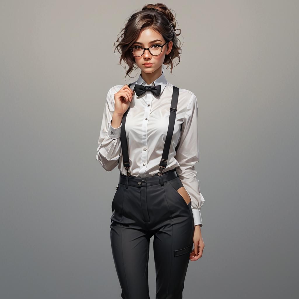 Nerdy Girl Portrait in Dynamic Lighting