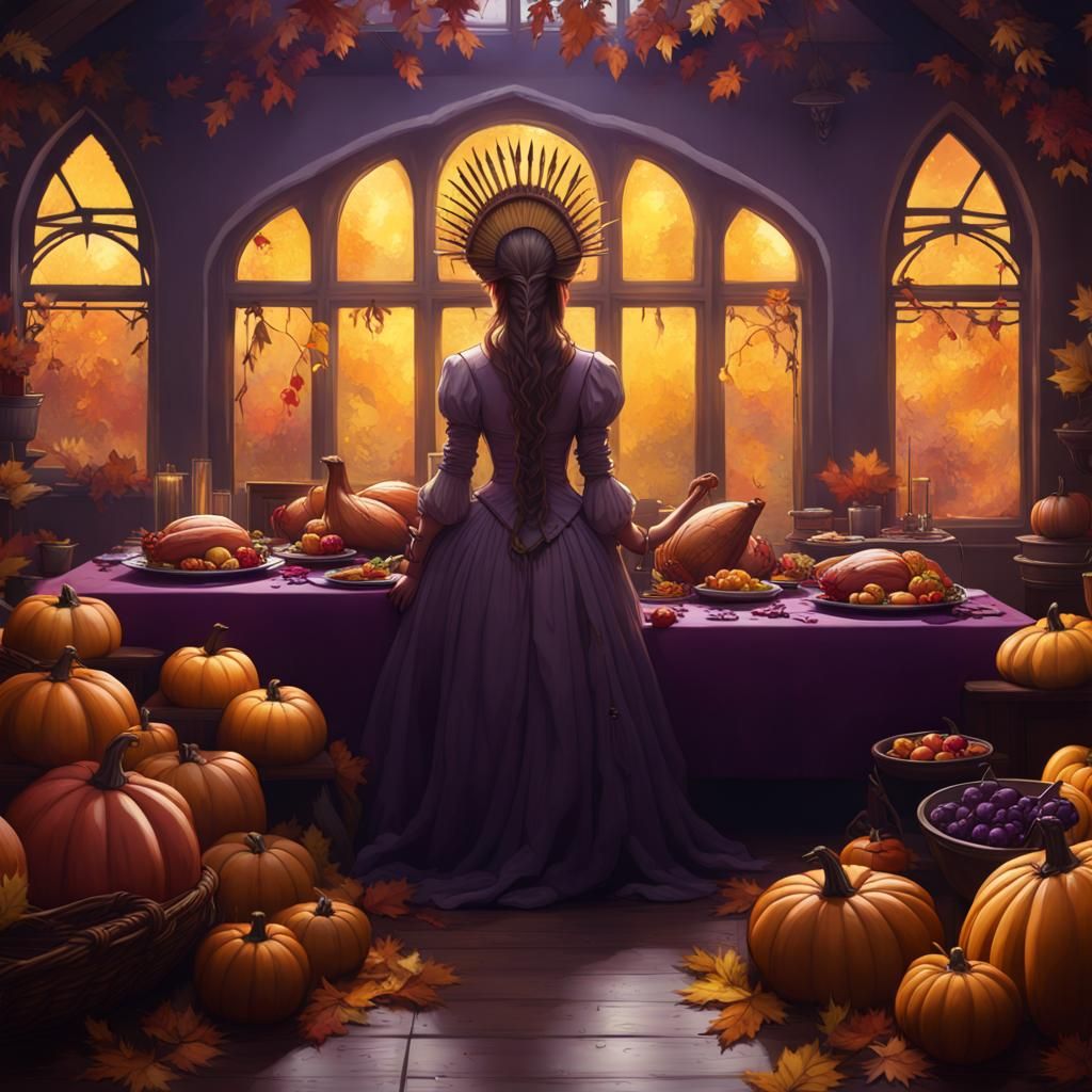 Dark Fantasy Thanksgiving Concept Art in 8K