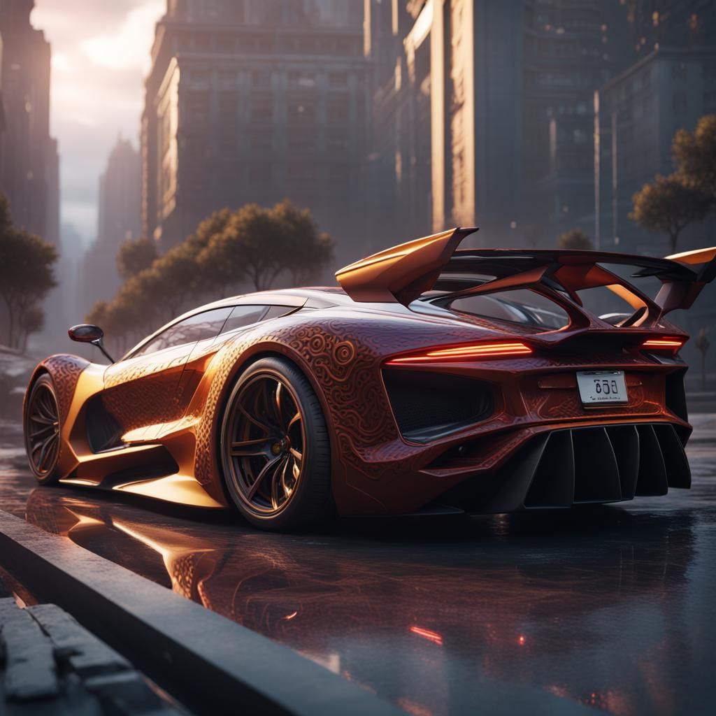 Detailed Super Car Concept Art in 8K