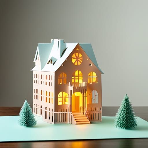 Kirigami House Art: Paper Cut Design