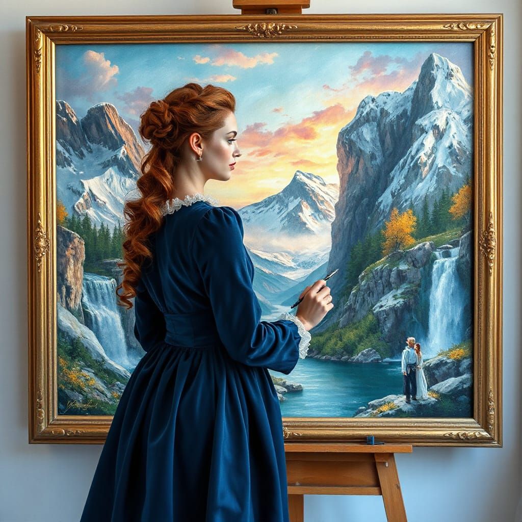 Artist Enters Nordic Landscape Painting in Pastel Watercolor...