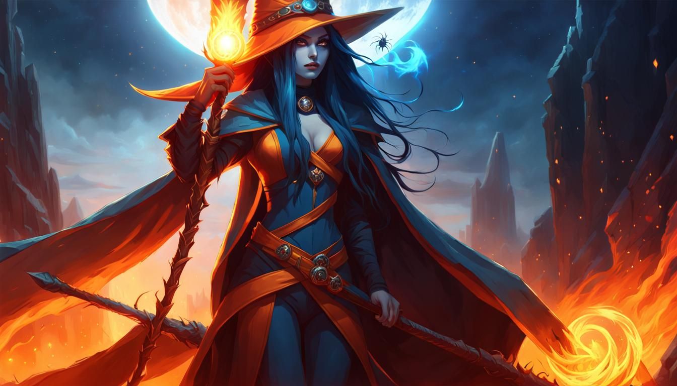 Blue Witch in Fiery Wastelands, Anime Style