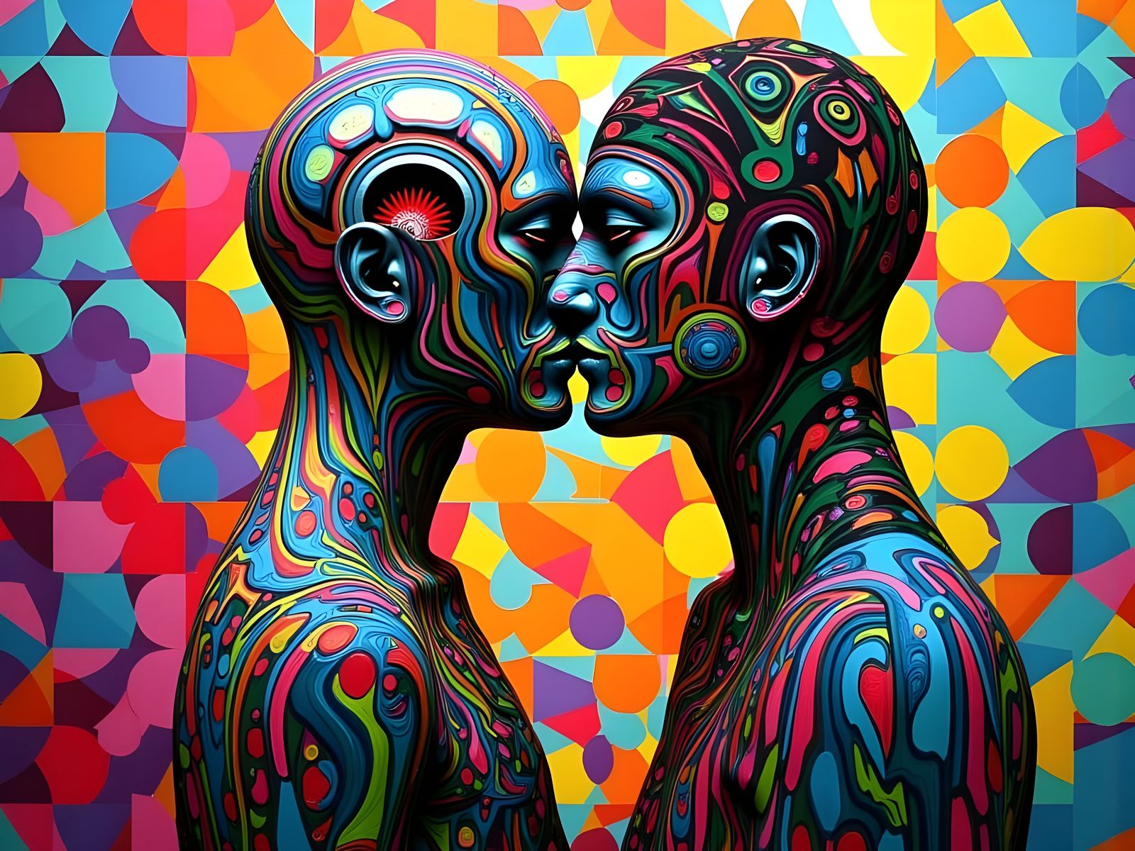 Modern Acrylic Portraits of Androgynous Figures in Ethereal ...