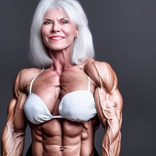 Colossal Female Bodybuilder Concept Art in 8k