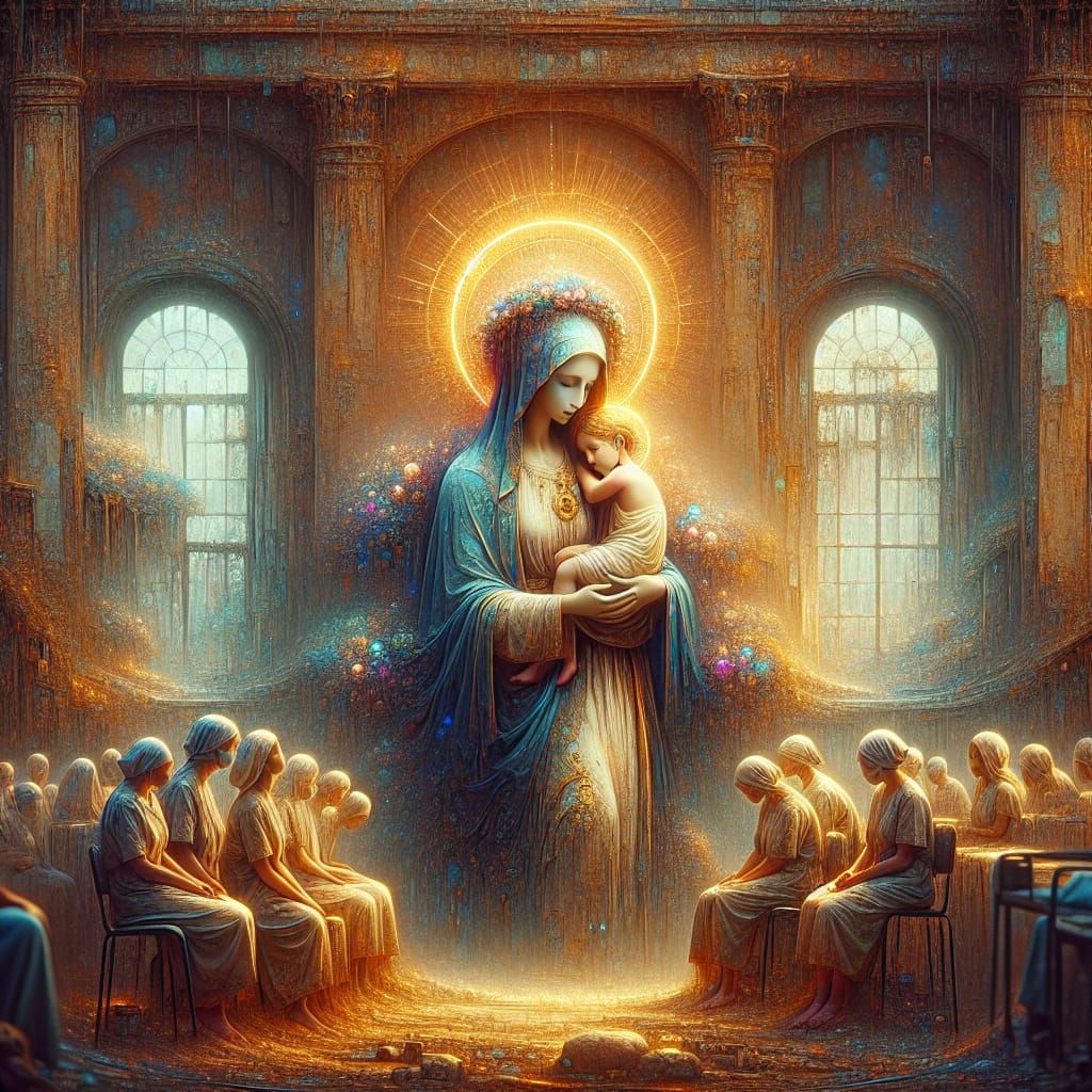 Holy Mary Comforting the Sick: Fantastical Matte Painting