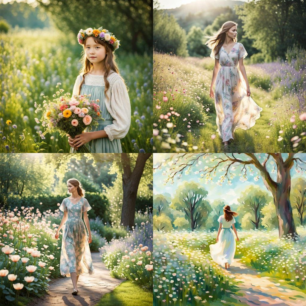 Blooming Gardens in Vibrant Spring Colors