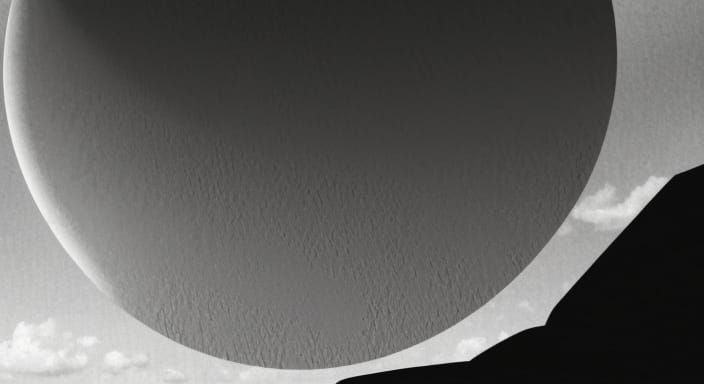 Eerie Shadow Realm Landscape with Black Sun