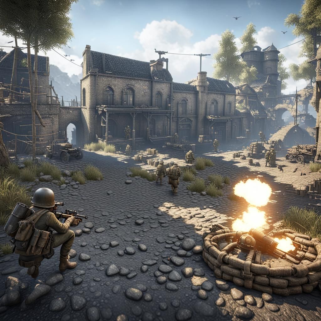 World War I Game Scene in Unreal Engine