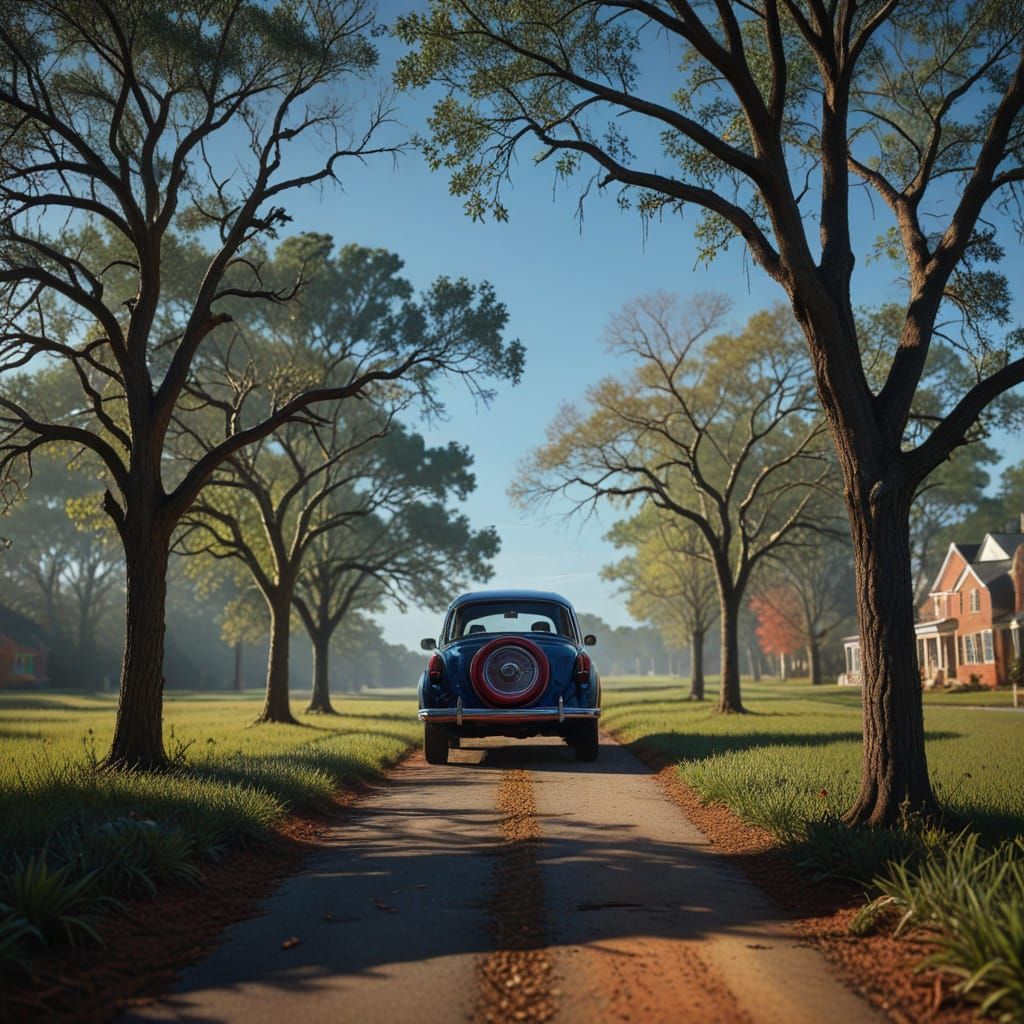 Southern Landscape in Vibrant Hyperrealism