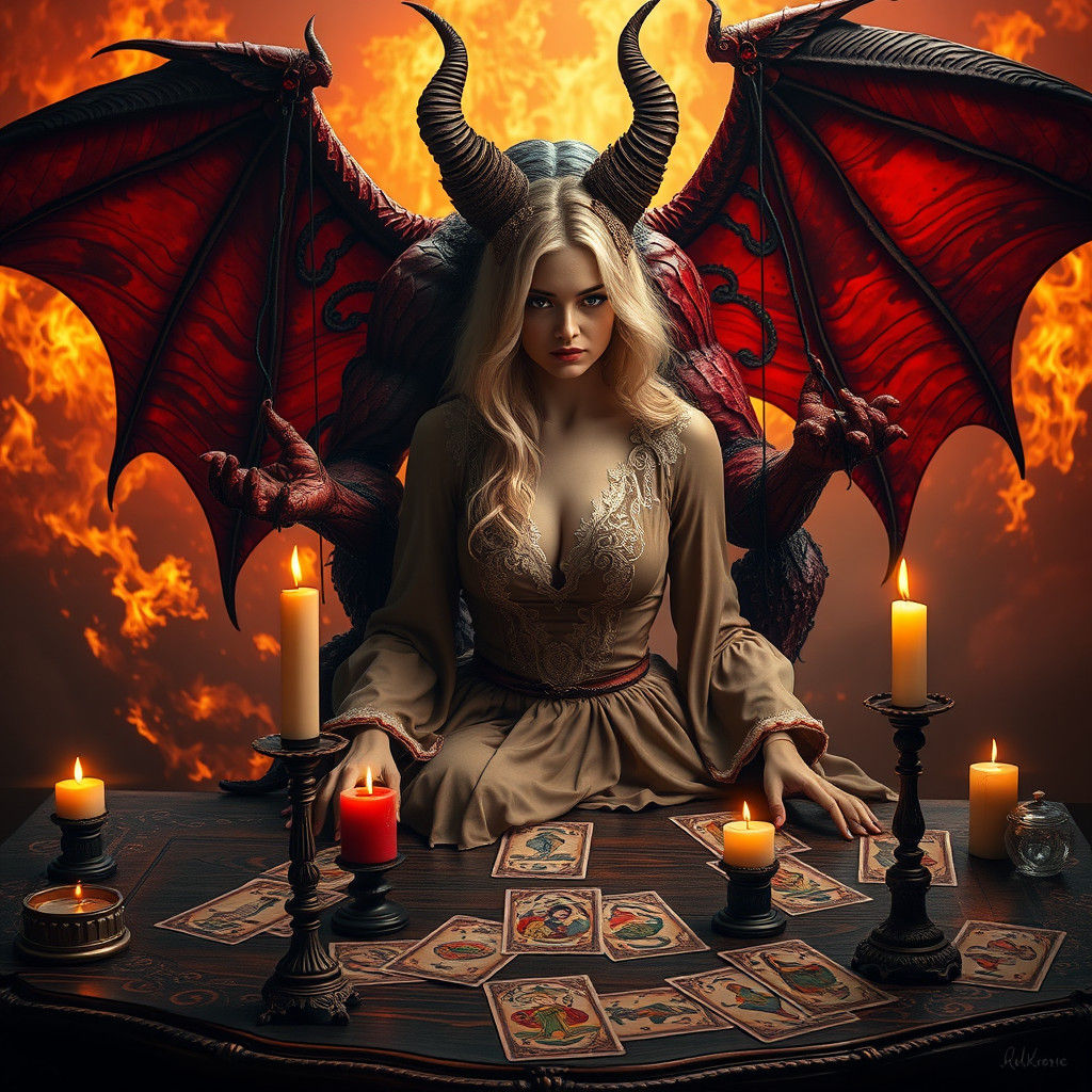 Tarot Reader Controlled by Devil in Hellscape