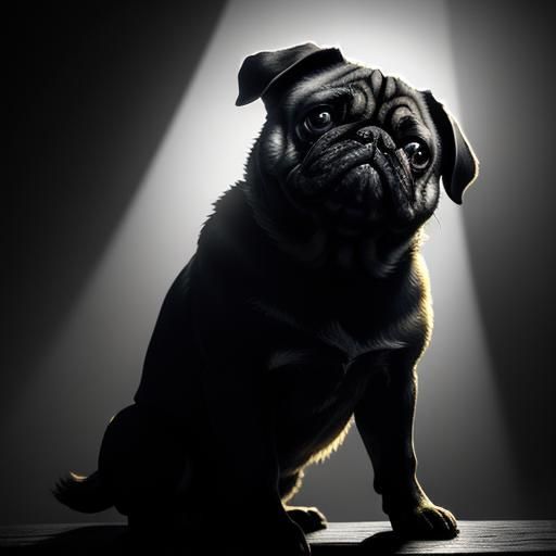 Cinematic Pug Portrait in Golden Light