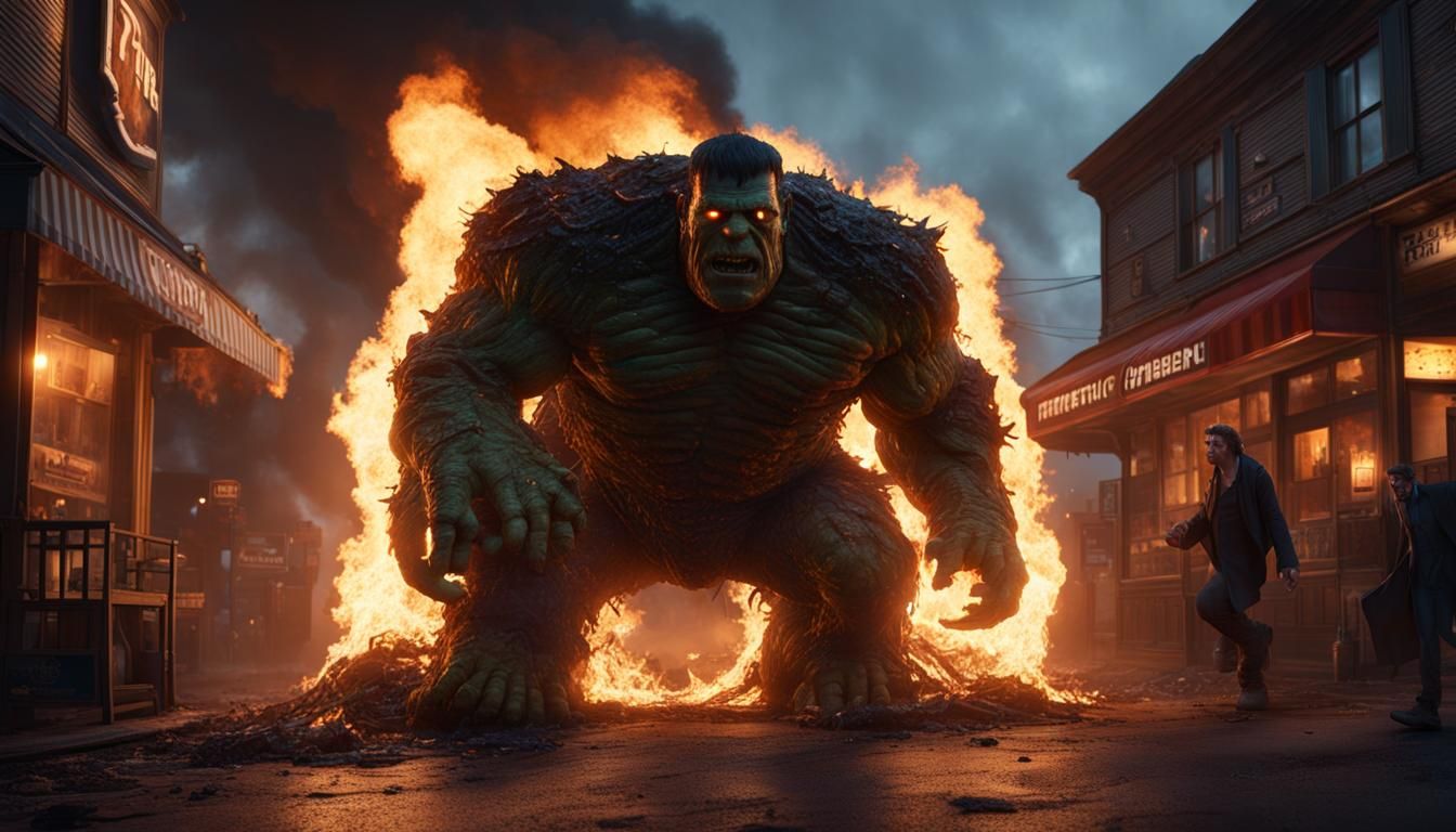 Pretzel Frankenstein Walks Away From Fire