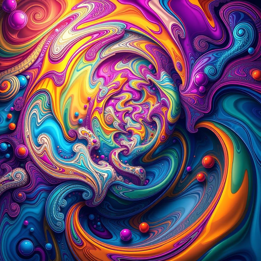 Dynamic Fractal Art in Artgerm Style