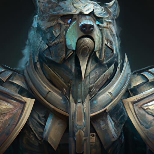 Armored Bear in Fantasy Style Digital Painting