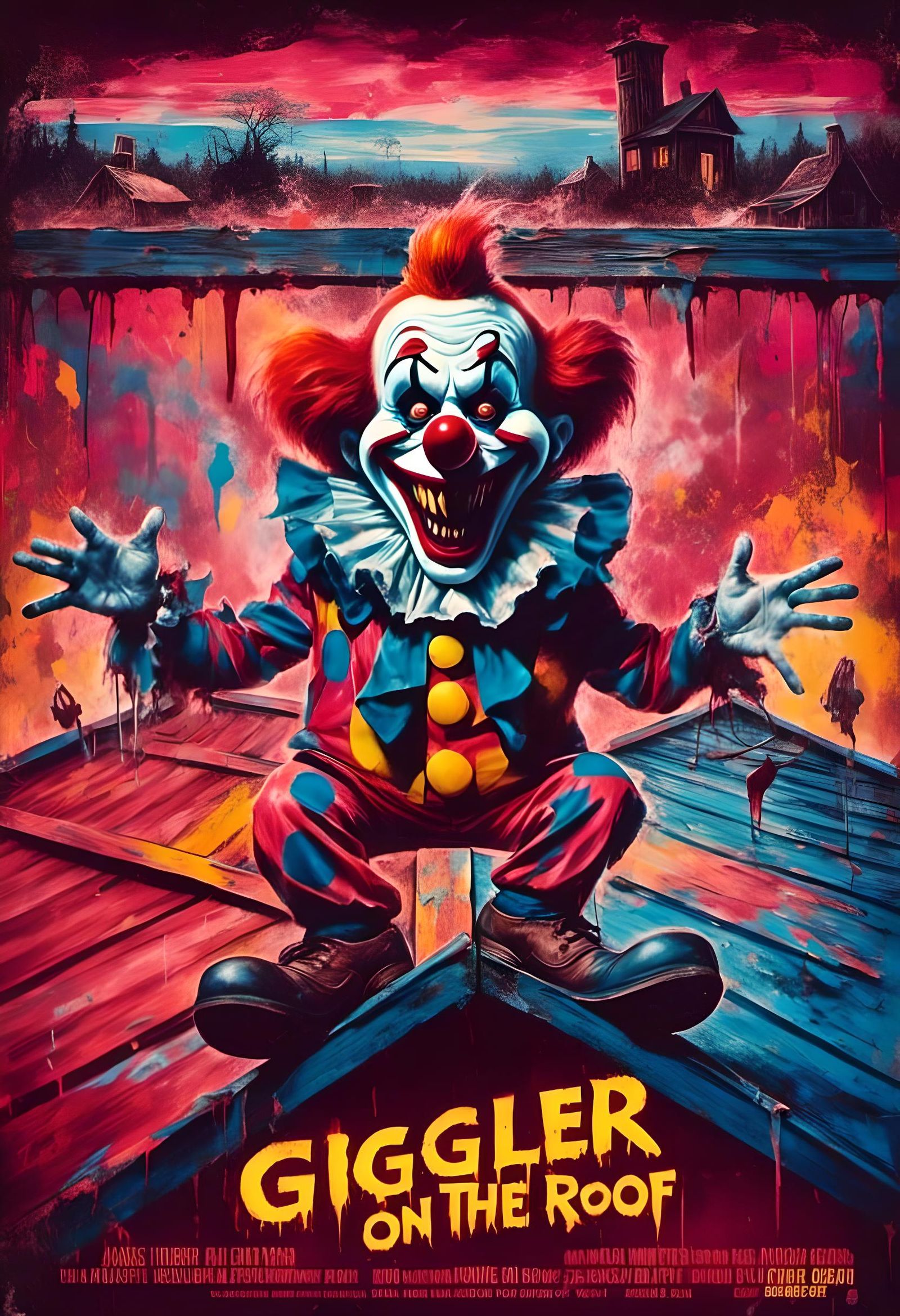 Giggler on the Roof: Horror Movie Poster