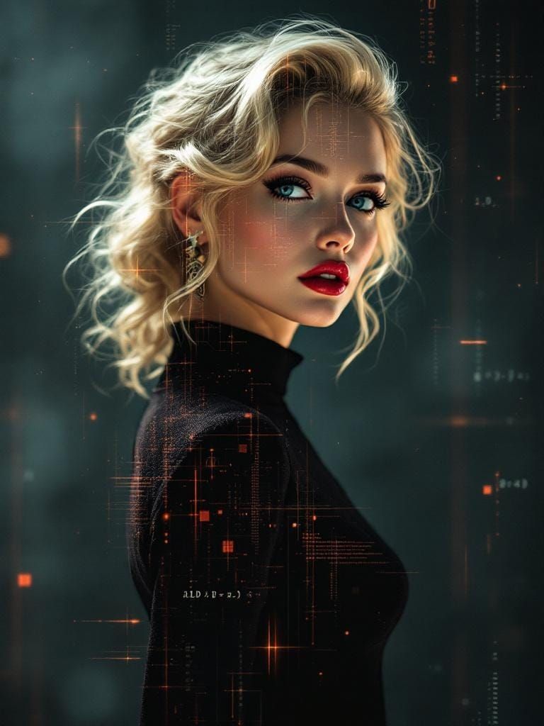 Ryoji Ikeda Glitch Art Pin-Up Fusion