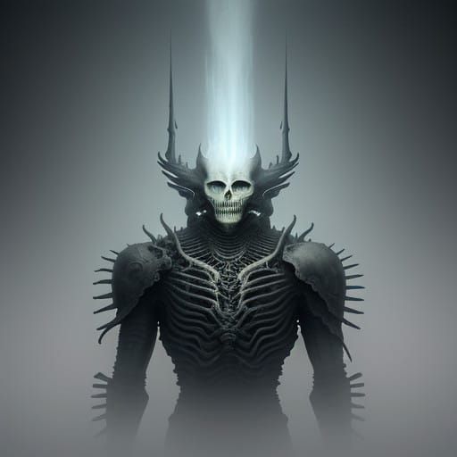 Ethereal Entity Emerging from Muted Mist