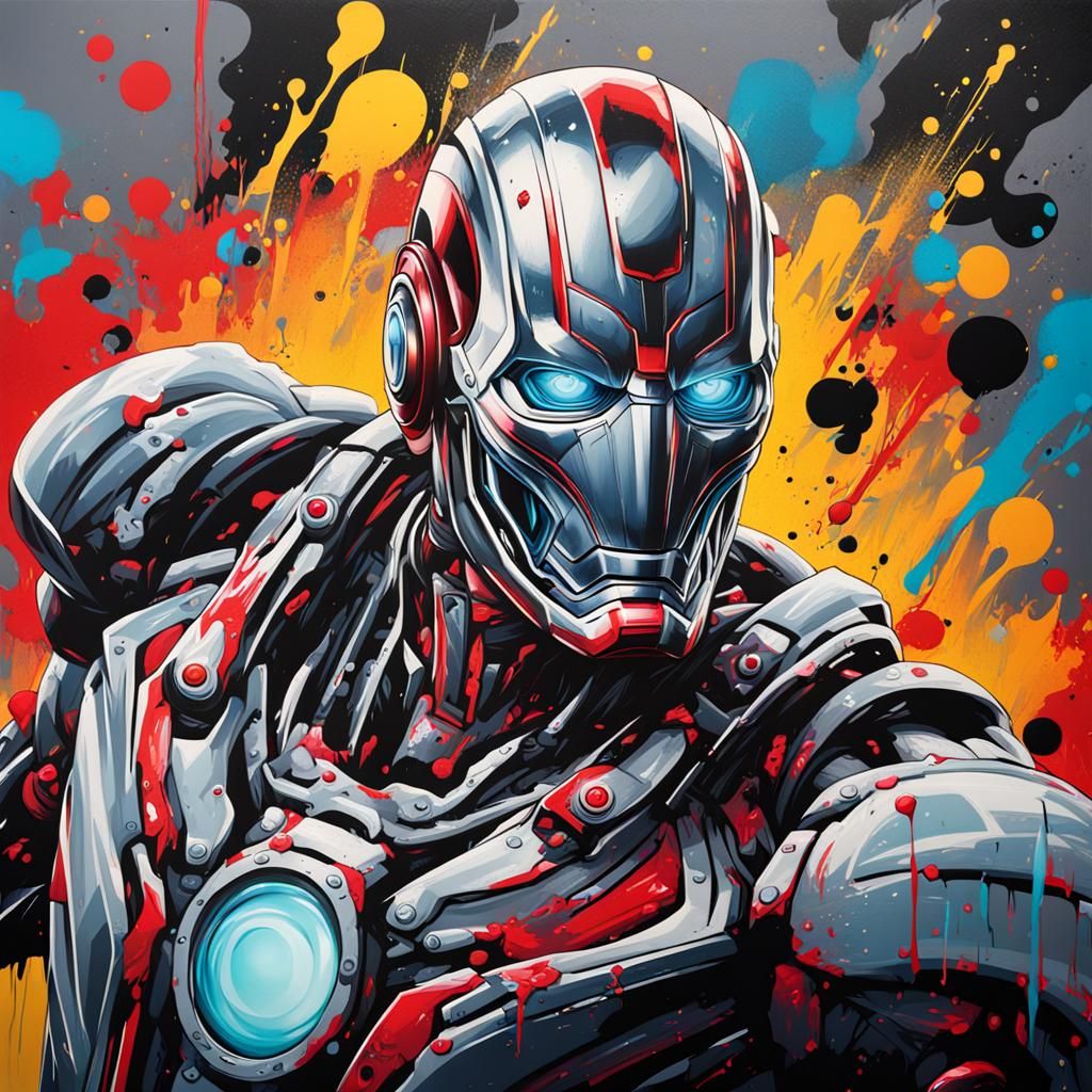 Ultron Graffiti Art in Street Style