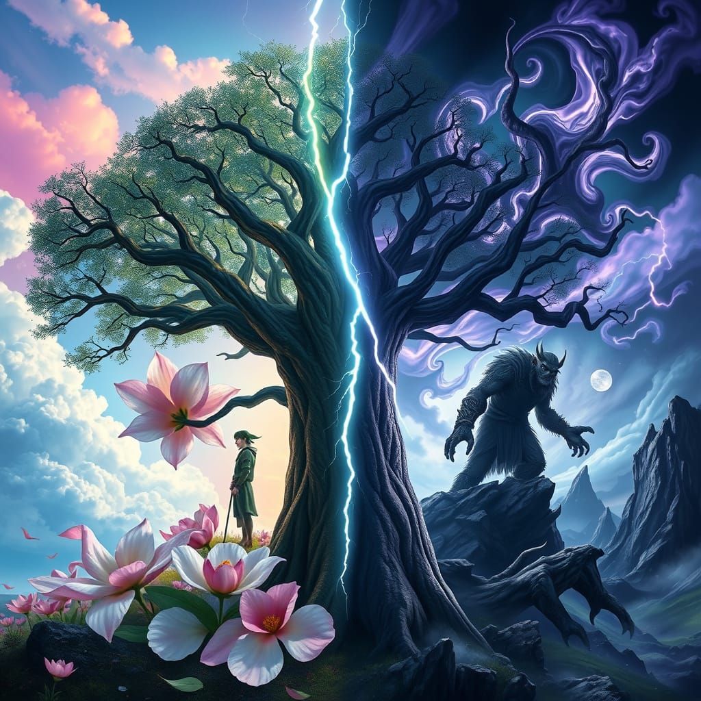 Tree Split by Lightning: Whimsical vs. Ominous