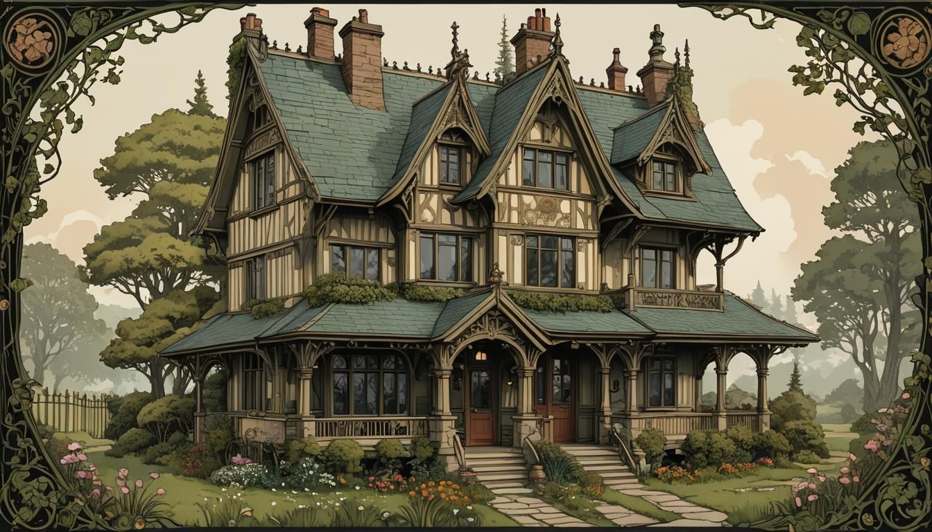 Cottage in Art Nouveau Punk Style