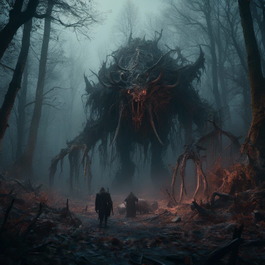 Ominous Shadow Creature in Dark Fantasy Style