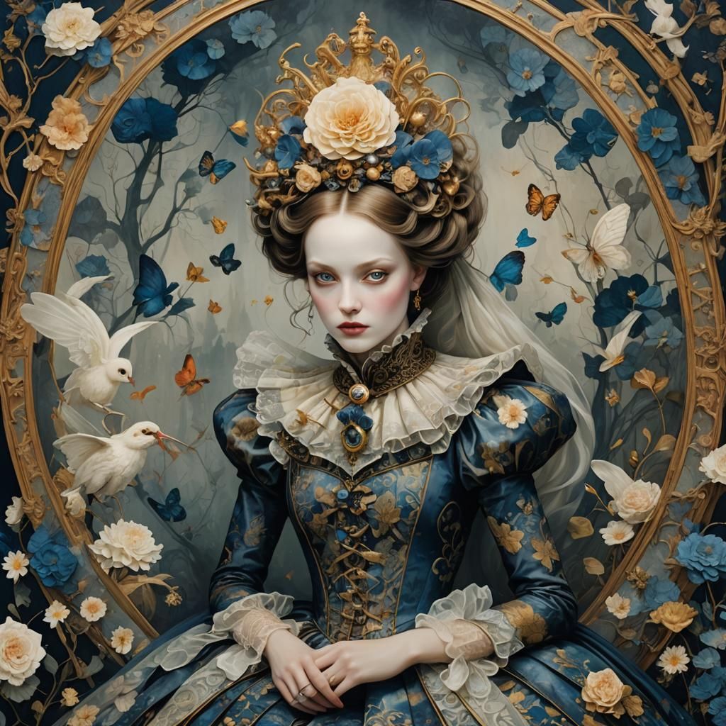 Vampiress Goddess with Dragon Wings in Dark Fantasy Style