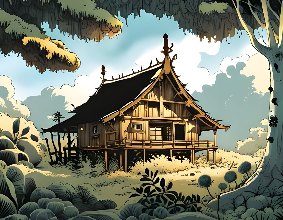 Overgrown Solarpunk Cabin in Hawaiian Lowlands