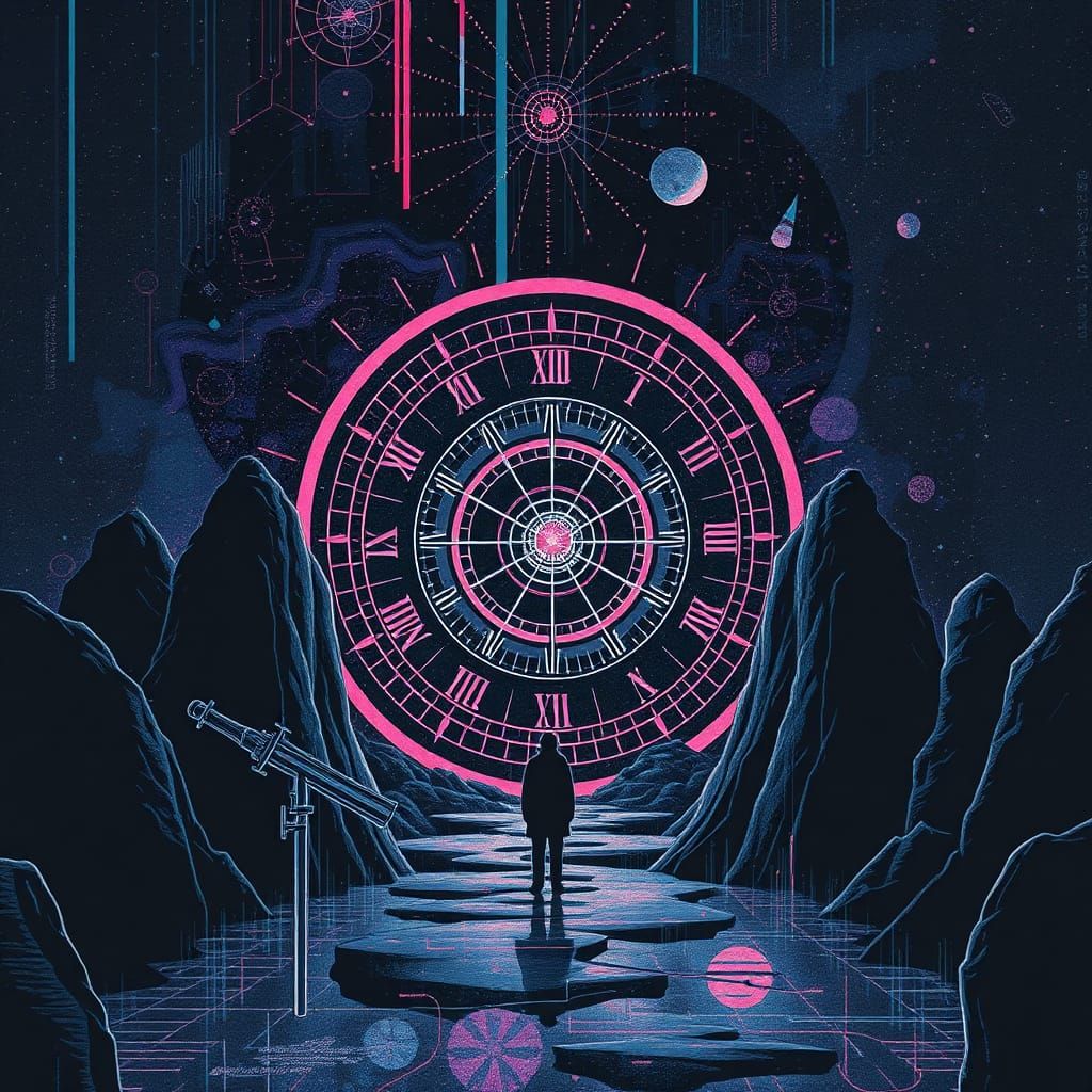 Abstract IndigoCore Constellation at the End of Time