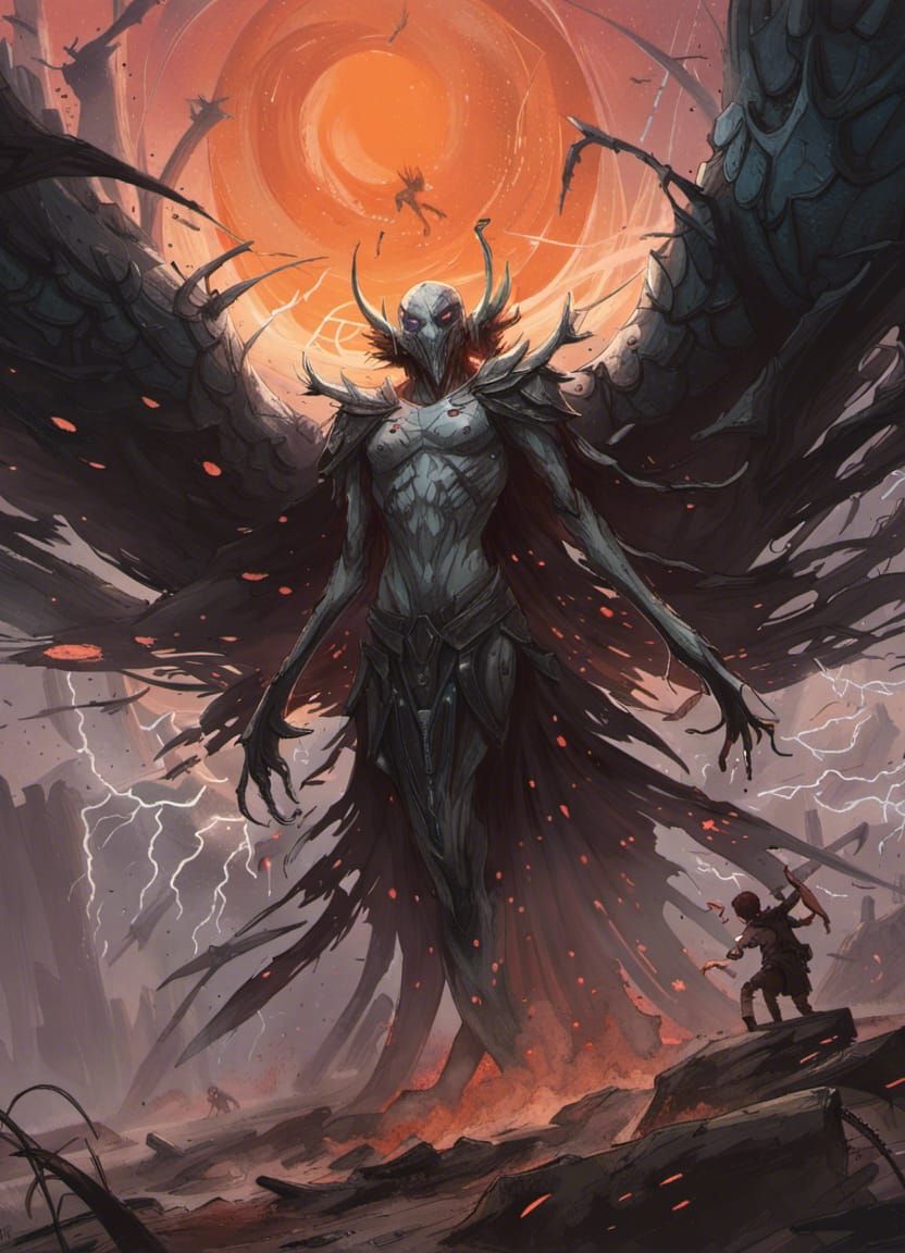 Eldrazi Phyrexian Angel Ravages Land in 8K
