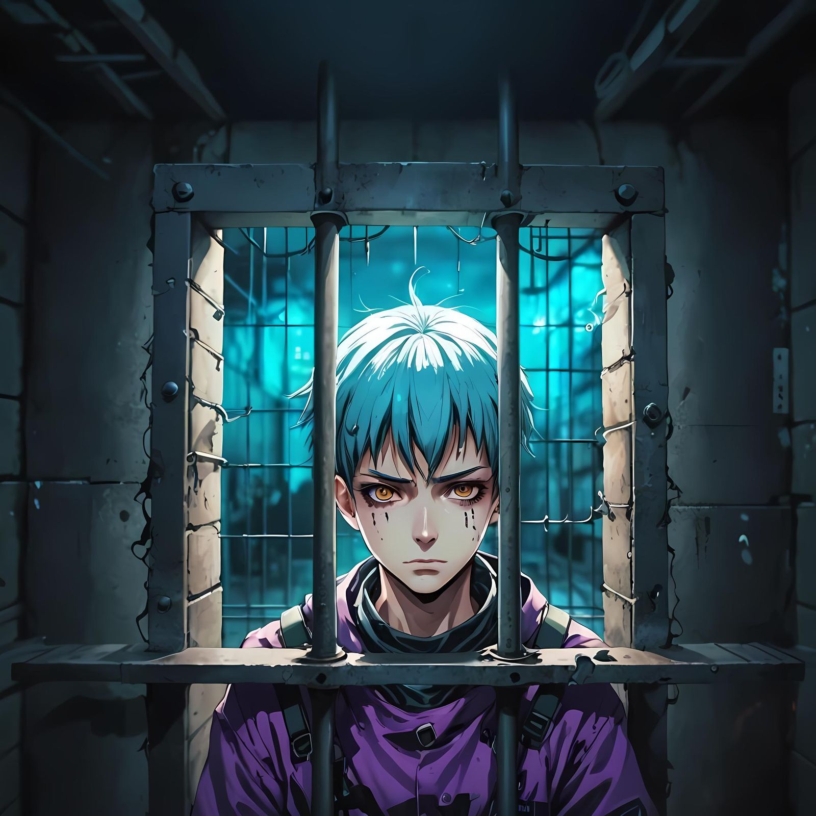 Aetherpunk Criminal in Dreamlike Stasis, Anime Concept Art