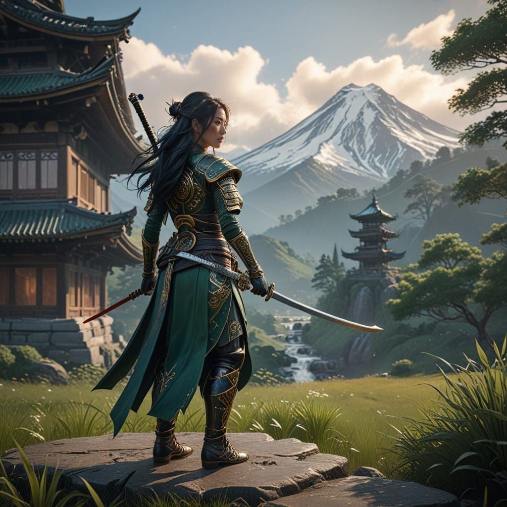 Elegant Japanese Warrior Portrait