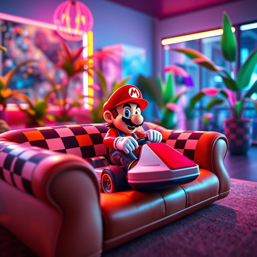 Mario Kart Wii Dreamscape in Artstation Style