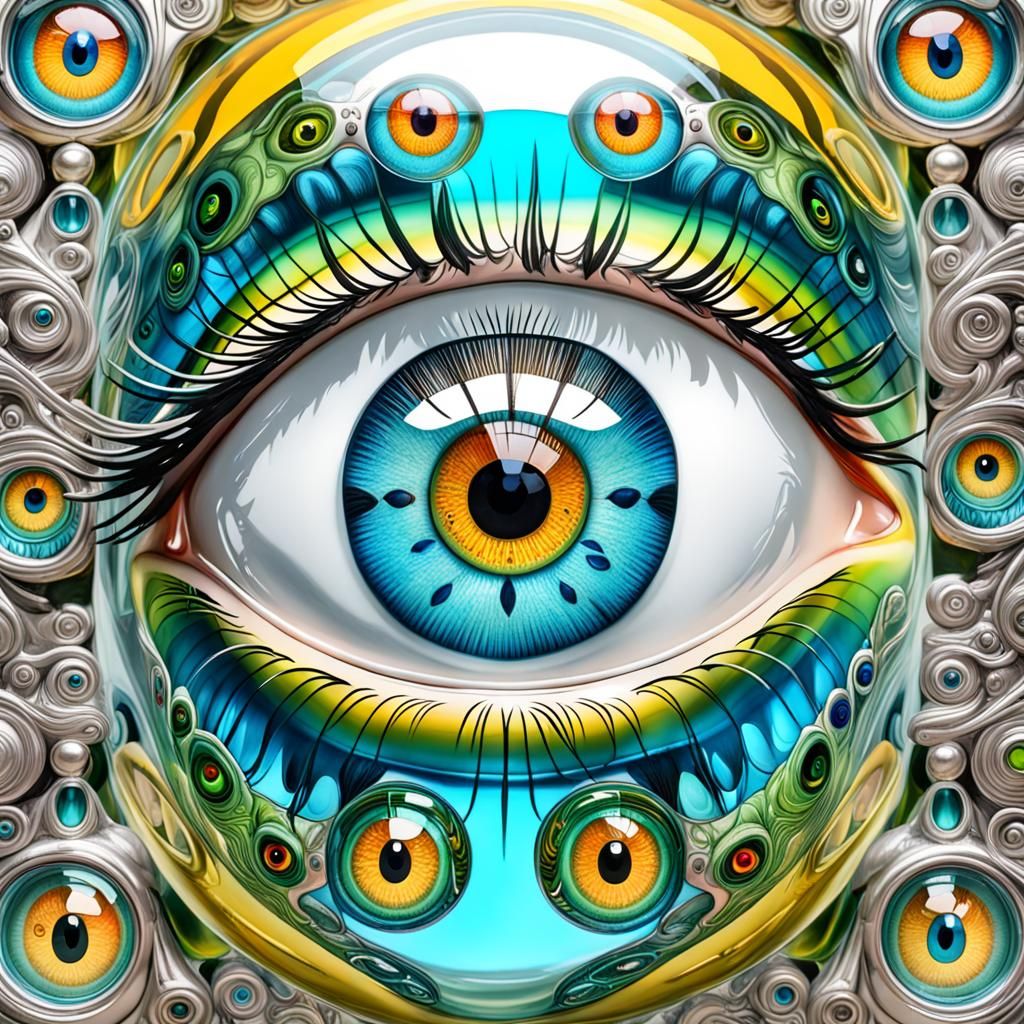 Surreal Glass Idol Eyes in Hypermaximalism