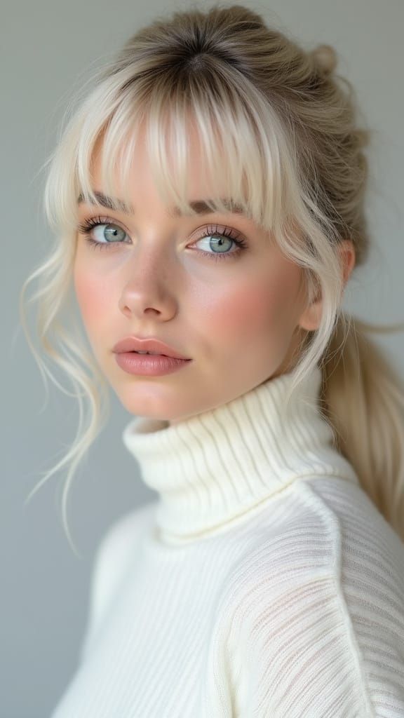 Stunning Young Woman in Elegant Minimalist Portrait